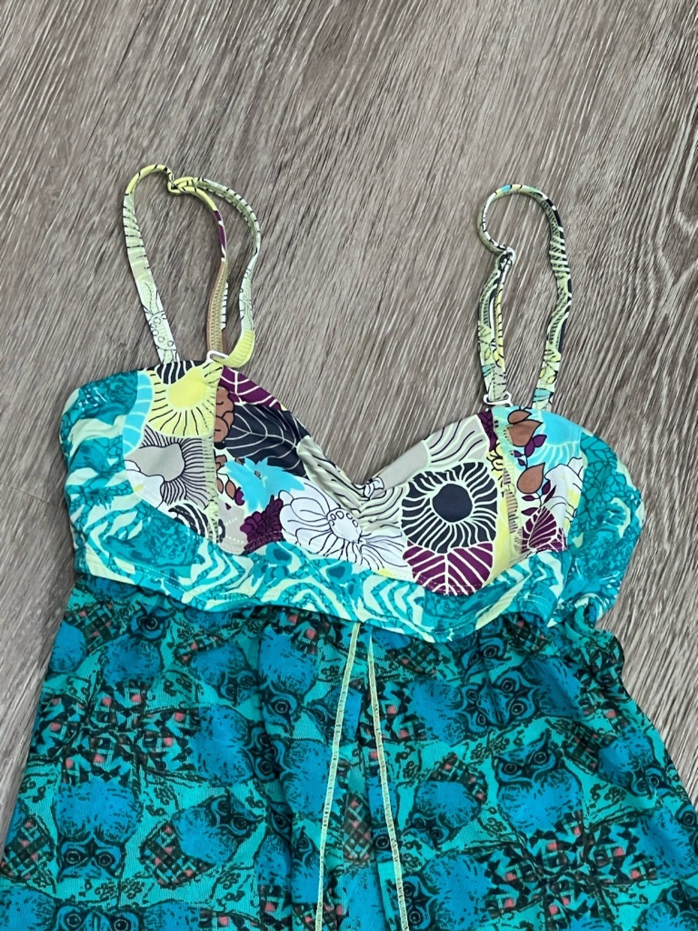 Maaji Chimera Maxi Cover Up Dress Owl Mixed Print Bustier Boho Resort - Picture 3 of 6